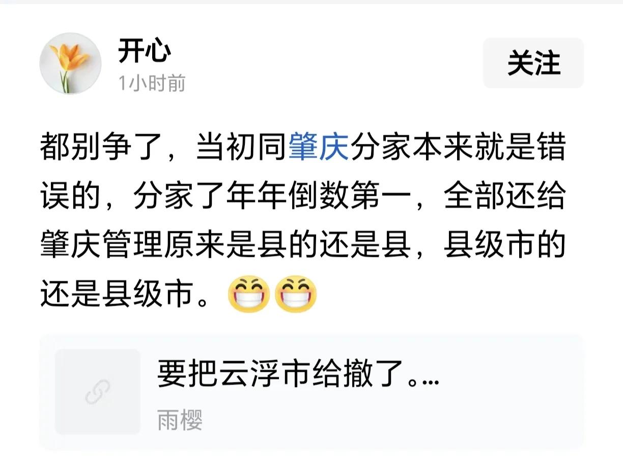 都怪分家吗？分家后次年（即1995年）广东云浮市排第十七名，后来逐步退步，直至2
