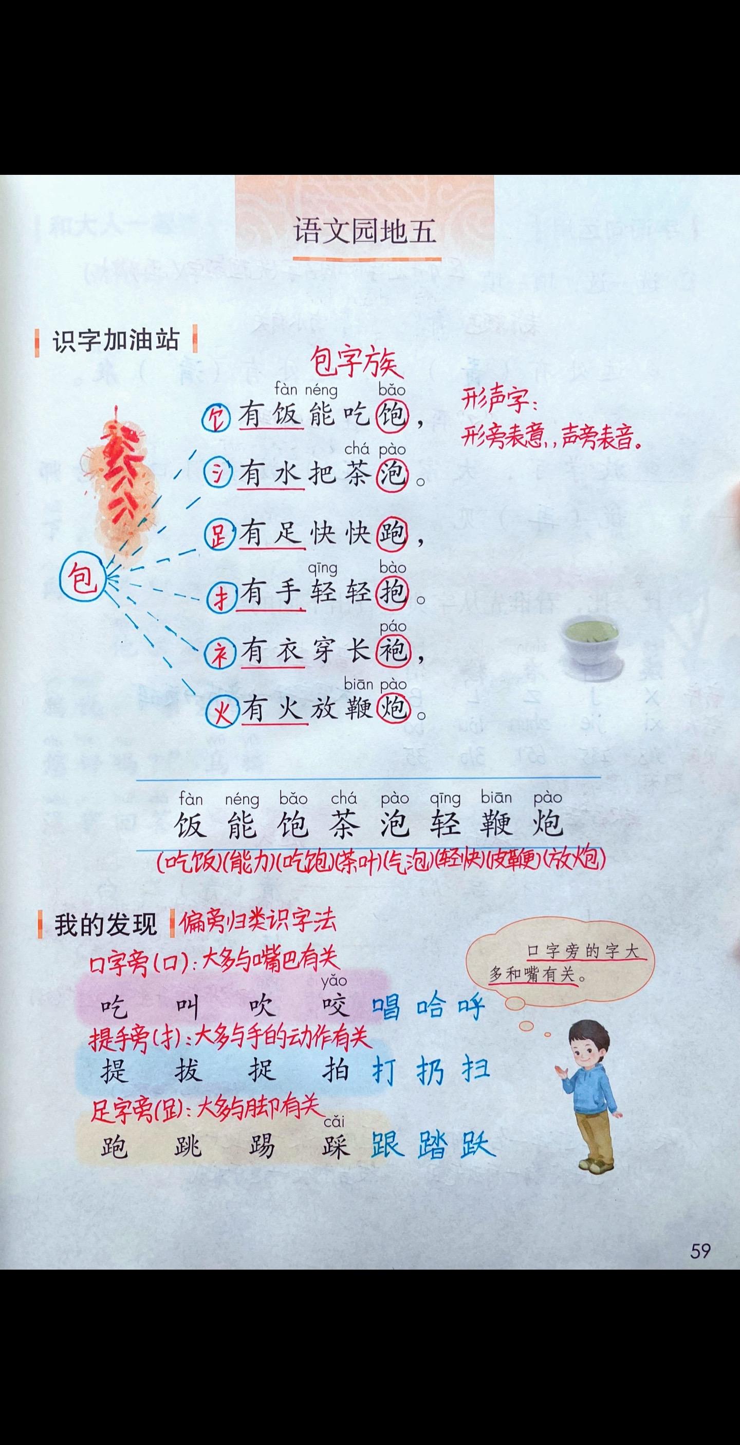 一年级下册语文《语文园地五》知识点笔记，都说学霸是从语文园地出来的，可见它的重要
