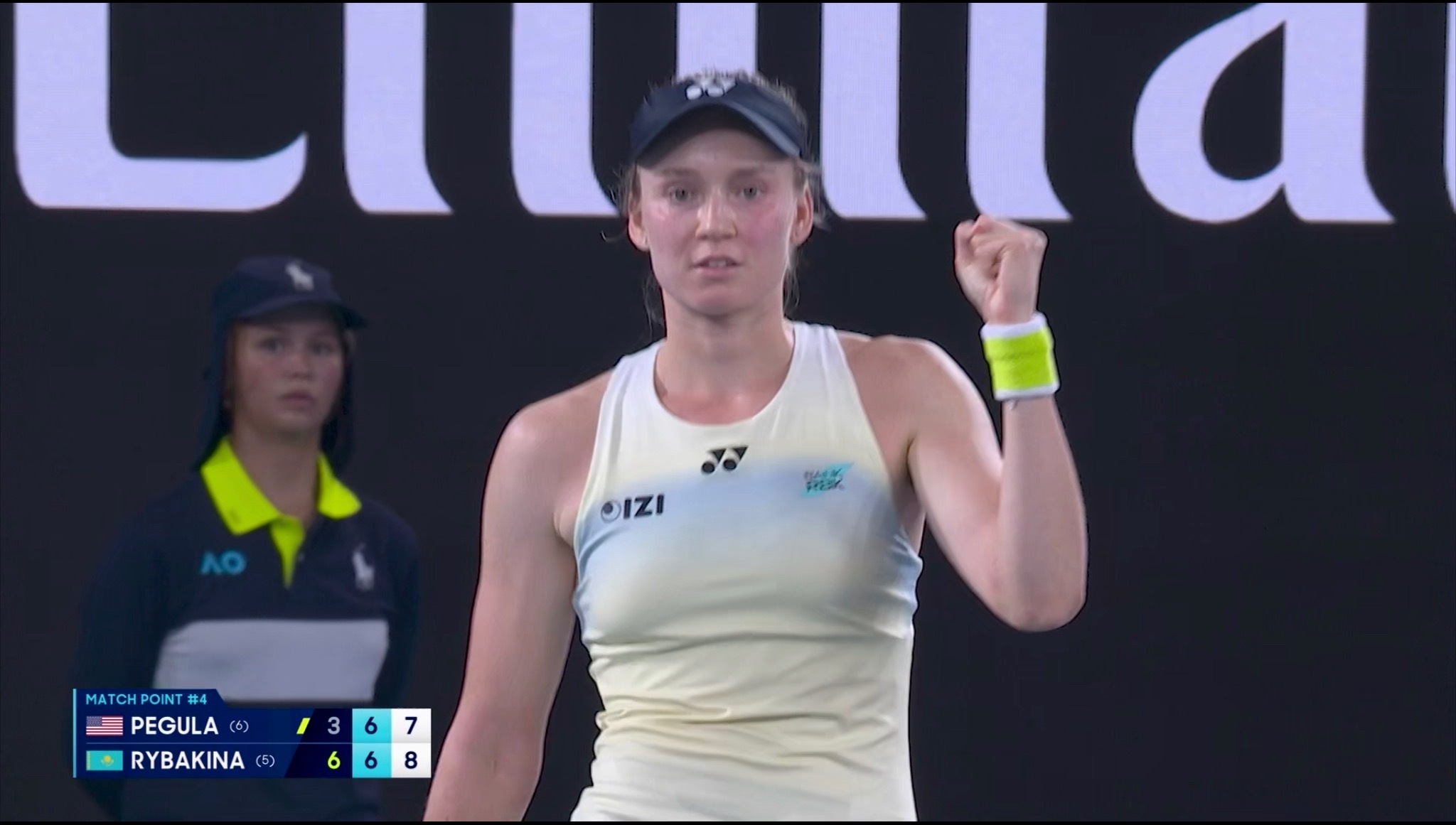 终于！一个果断的return ace，这一次金娜没有再犹豫。大满贯决赛我们回来啦