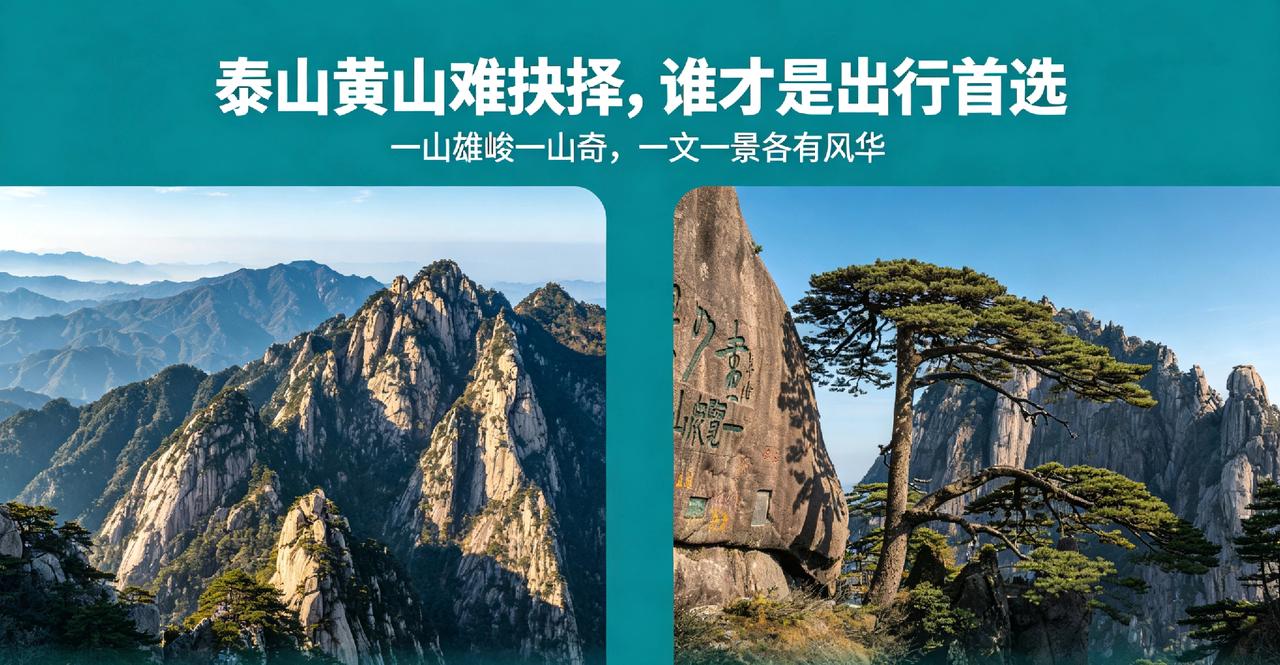 泰山黄山难抉择，谁才是出行首选
 

一山雄峻一山奇，一文一景各有风华