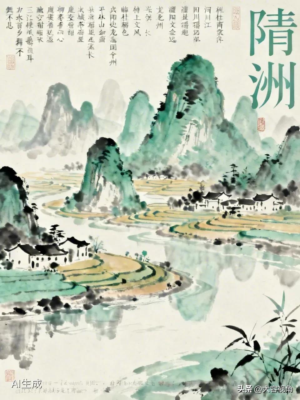 《八桂盛景》
广南古府始桂林，阳朔奇峰映碧浔。
灵川秀色连龙胜，兴安古道达全州。