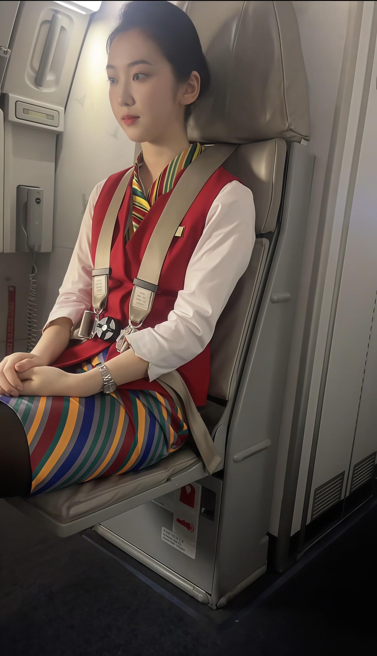 空姐的优雅与专业，飞机上的舒适时光。
