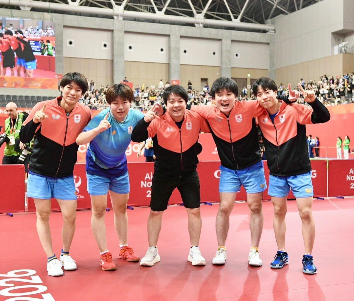 日本男子足篮排0金男乒1金2026年名古屋亚运会上，日本男子足、篮、排三大球项目