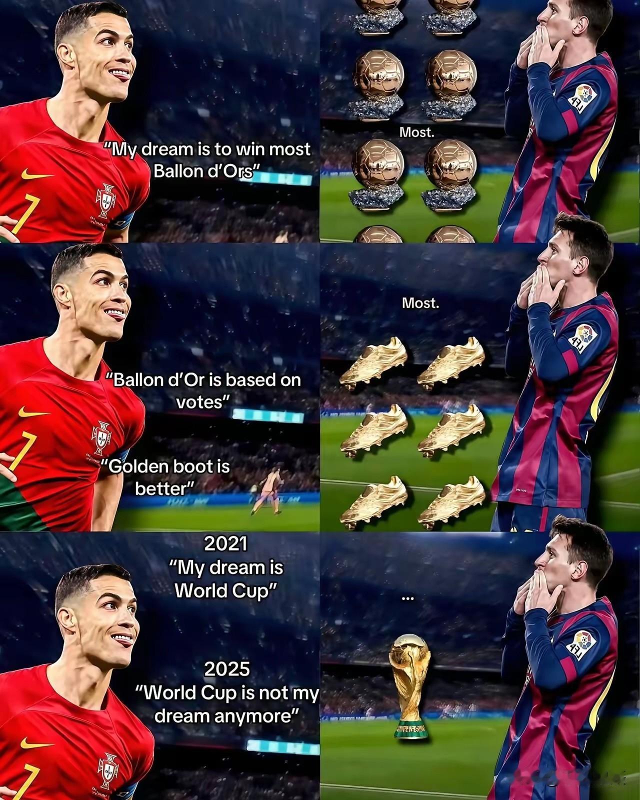 真·反复无常之小人：C·阿韦罗

金球奖追平梅西时，C罗表示：这是最高个人荣耀，