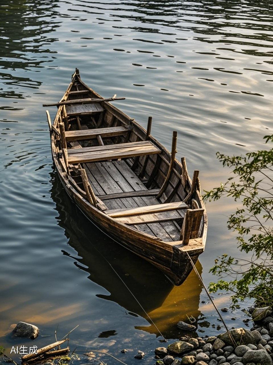 AI妙生图泊船古渡涛声旧。