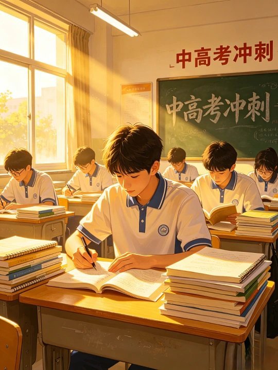 高考氛围 淡淡的书桌沉淀日复一日的努力，考场氛围恬淡安然，褪去慌乱焦灼，只剩从容
