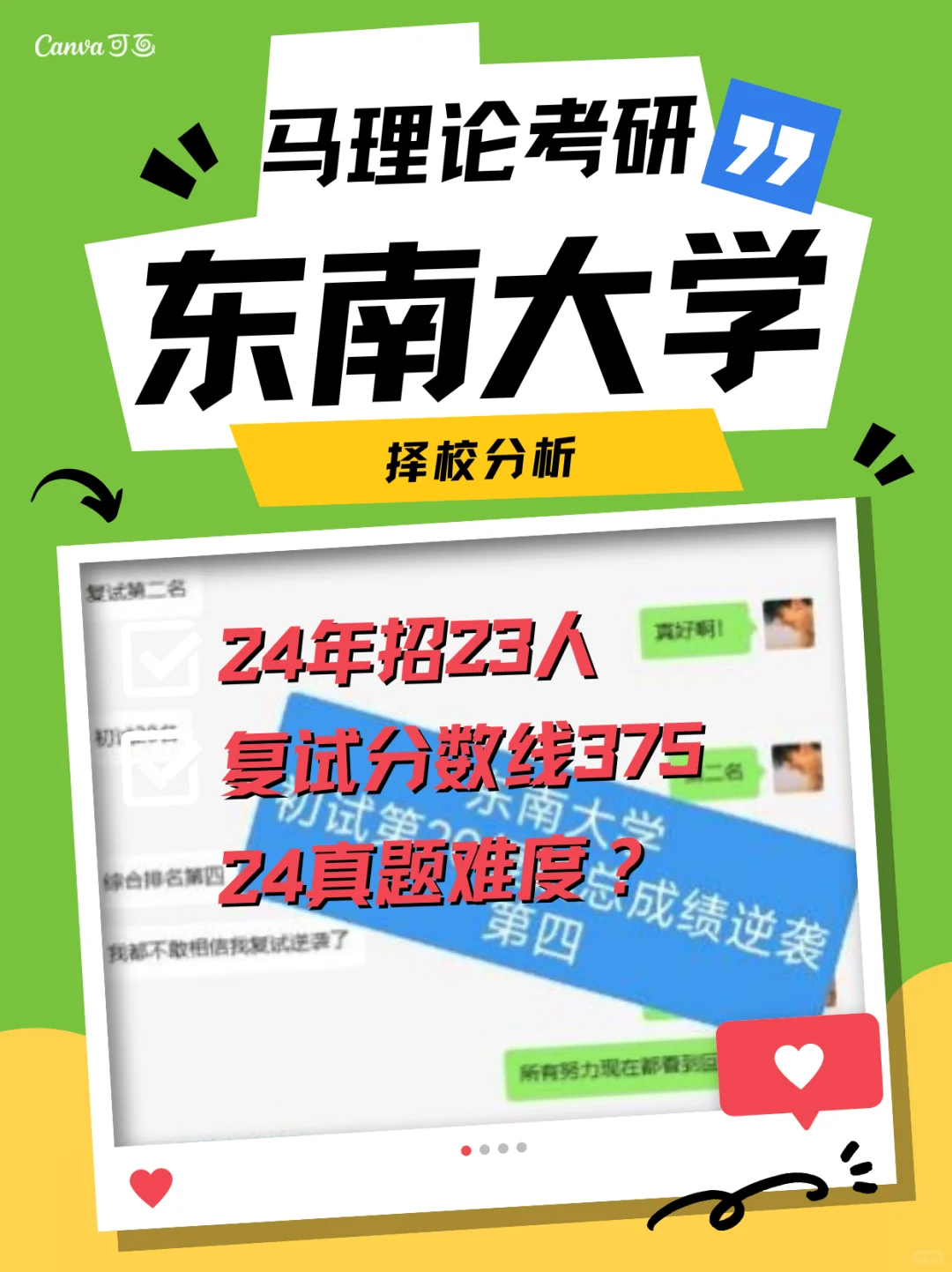 复试分数线375❗东南大学马理论考情分析