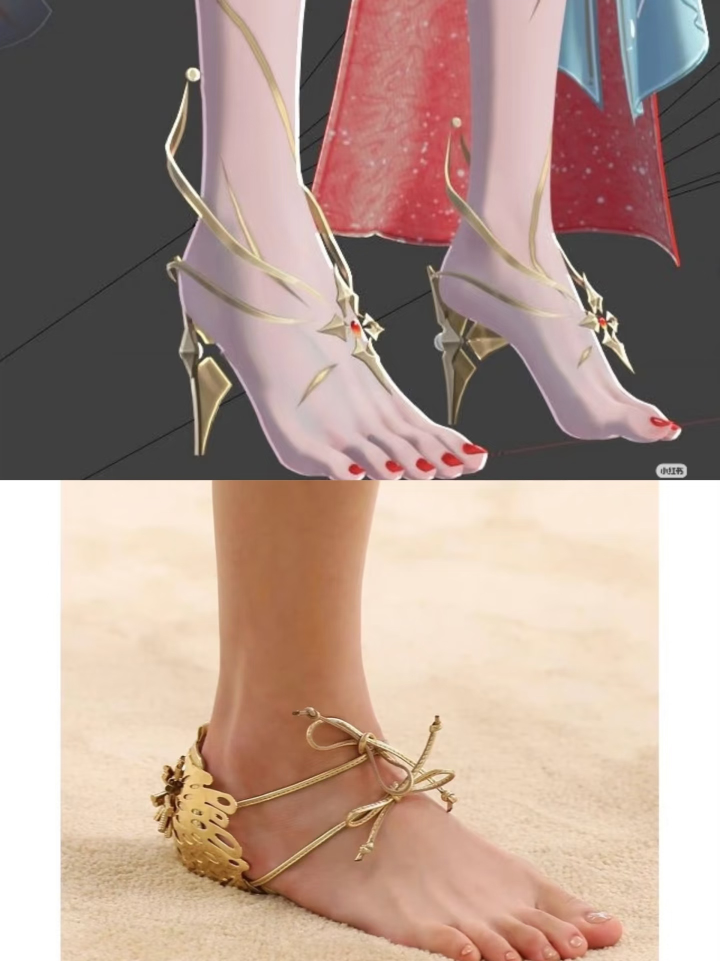 这种鞋的设计，库洛师从香奈儿的吧还有设计原型看哦，叫无底绑带鞋鸣潮心鸣潮3.5版