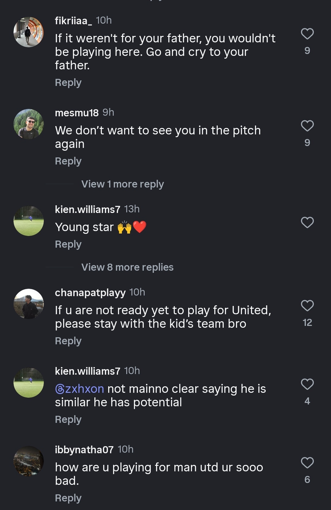 杰克弗莱彻的ins评论