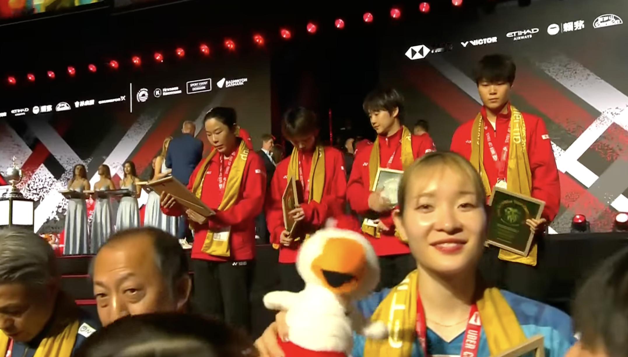 🏆尤杯冠军：韩国队🇰🇷🥈尤杯亚军：中国队🇨🇳🥉尤杯季军：印尼队🇮