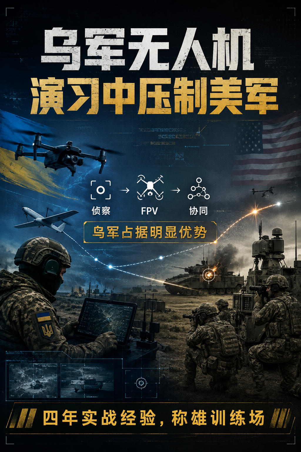 乌克兰无人机部队，在演习中“打赢”美军据《华尔街日报》8月14日报道，今年早些时