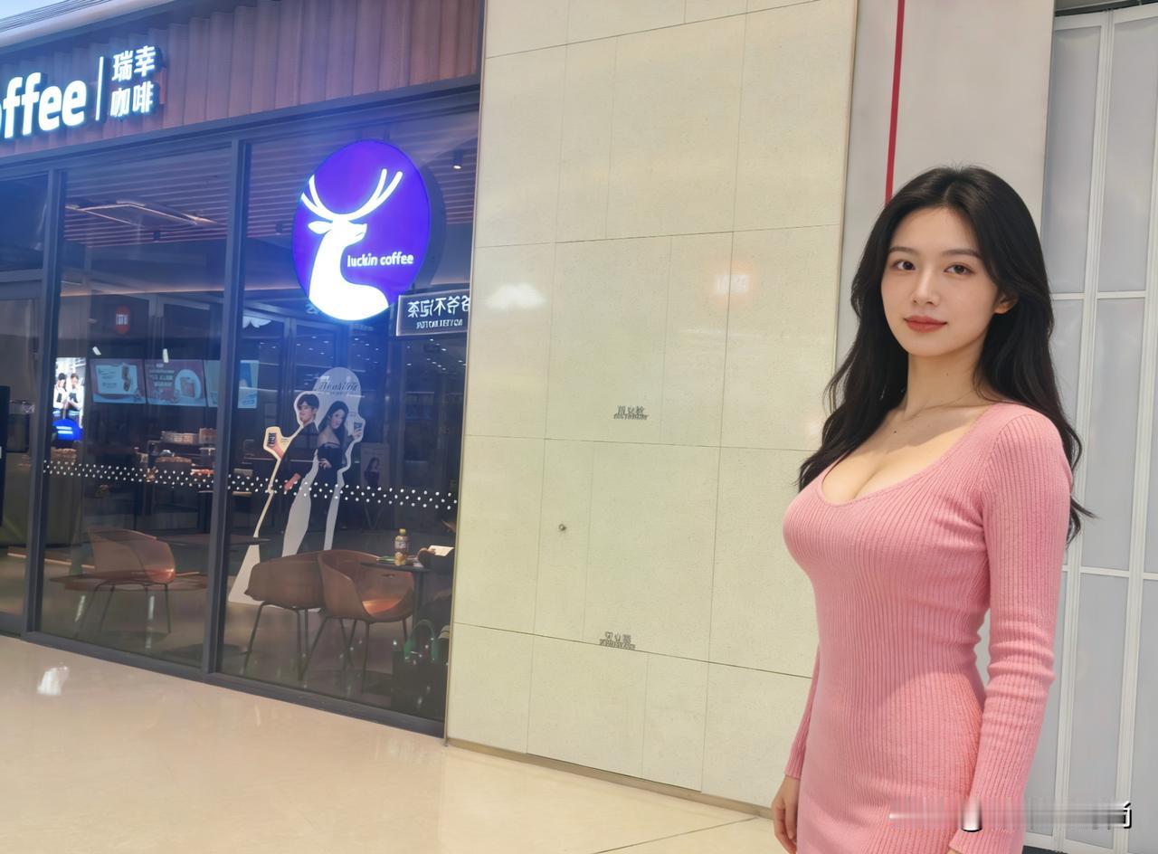 一个人出来吃晚饭啦，这身粉色针织裙，你给我打几分呀？