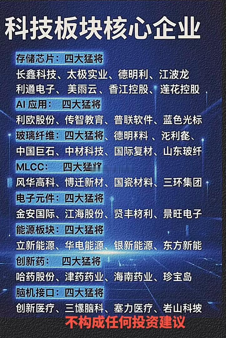 科技行业的核心企业。 