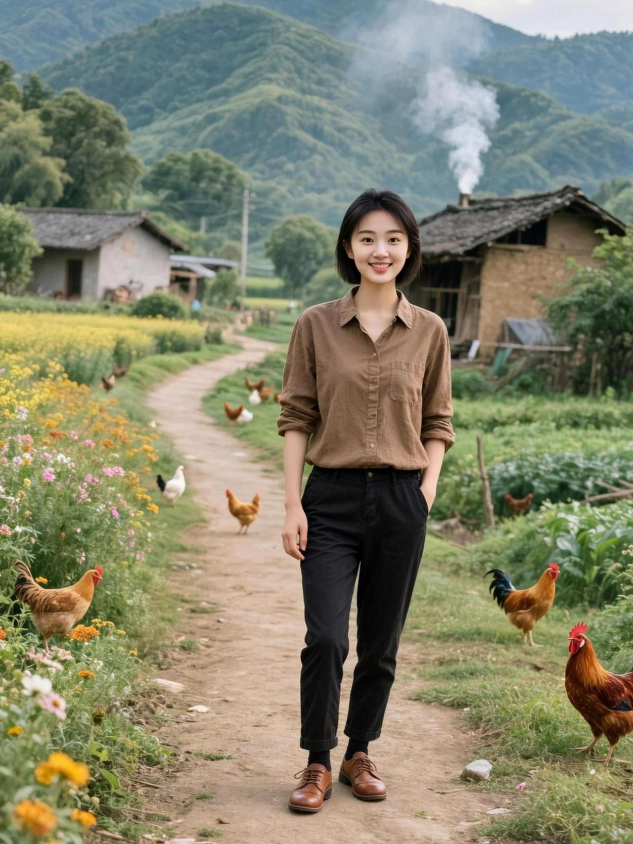 田园随拍 抖音ai创作 高颜值