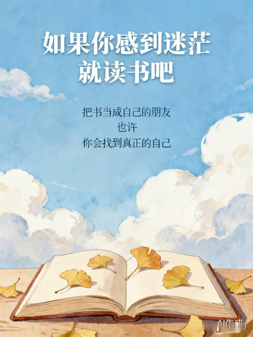 如果你感到迷茫
就读书吧
把书当成自己的朋友
也许
你会找到真正的自己