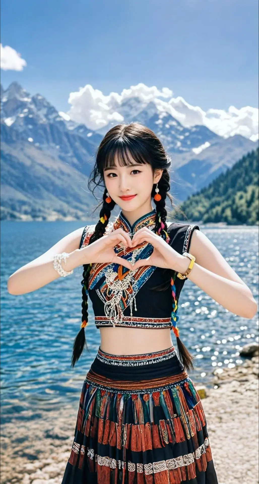 AI扩图 AI洱海笑颜