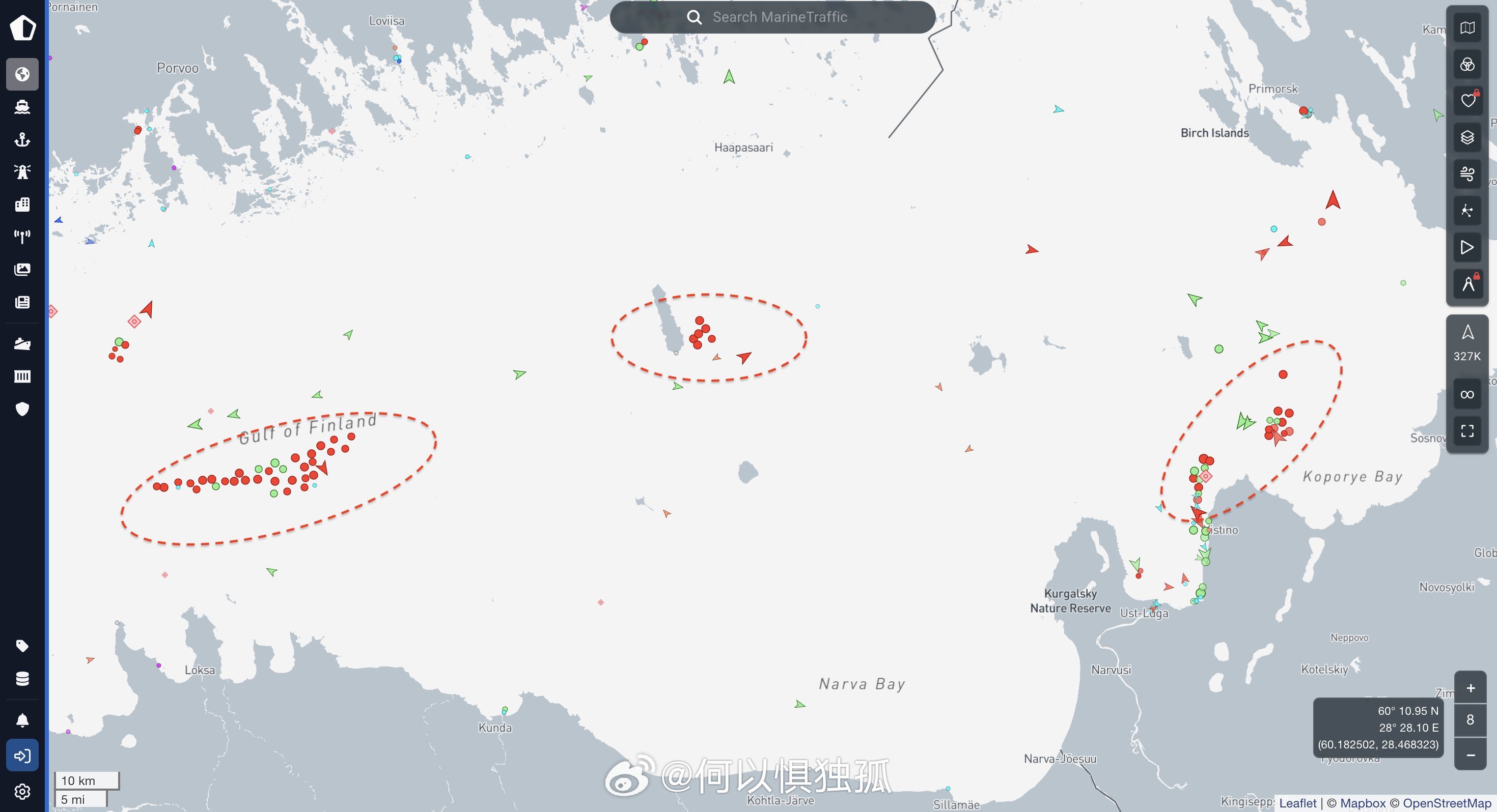 俄乌冲突 数十艘油轮滞留在芬兰湾，无法停靠在俄罗斯的乌斯季卢加或普里莫尔斯克石油