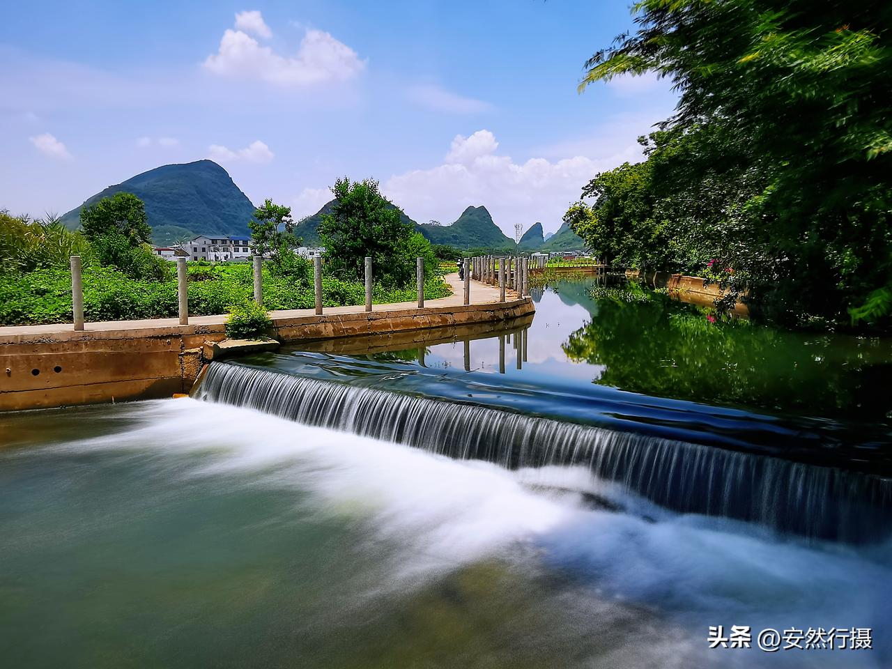 晒图笔记大赛夏日百朋和村水坝小瀑布。