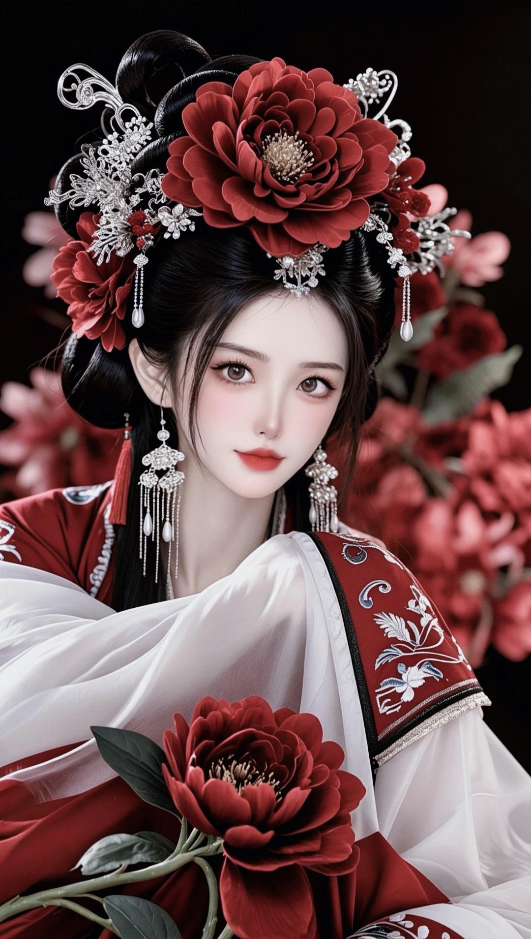AI牡丹华服照