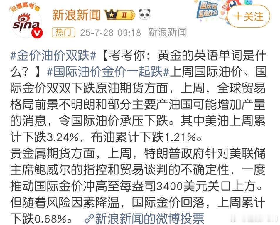 上周金价跌了应该说跌的挺惨的，涨的全部吐回去了！涨跌过于频繁，不好玩！ ​​​
