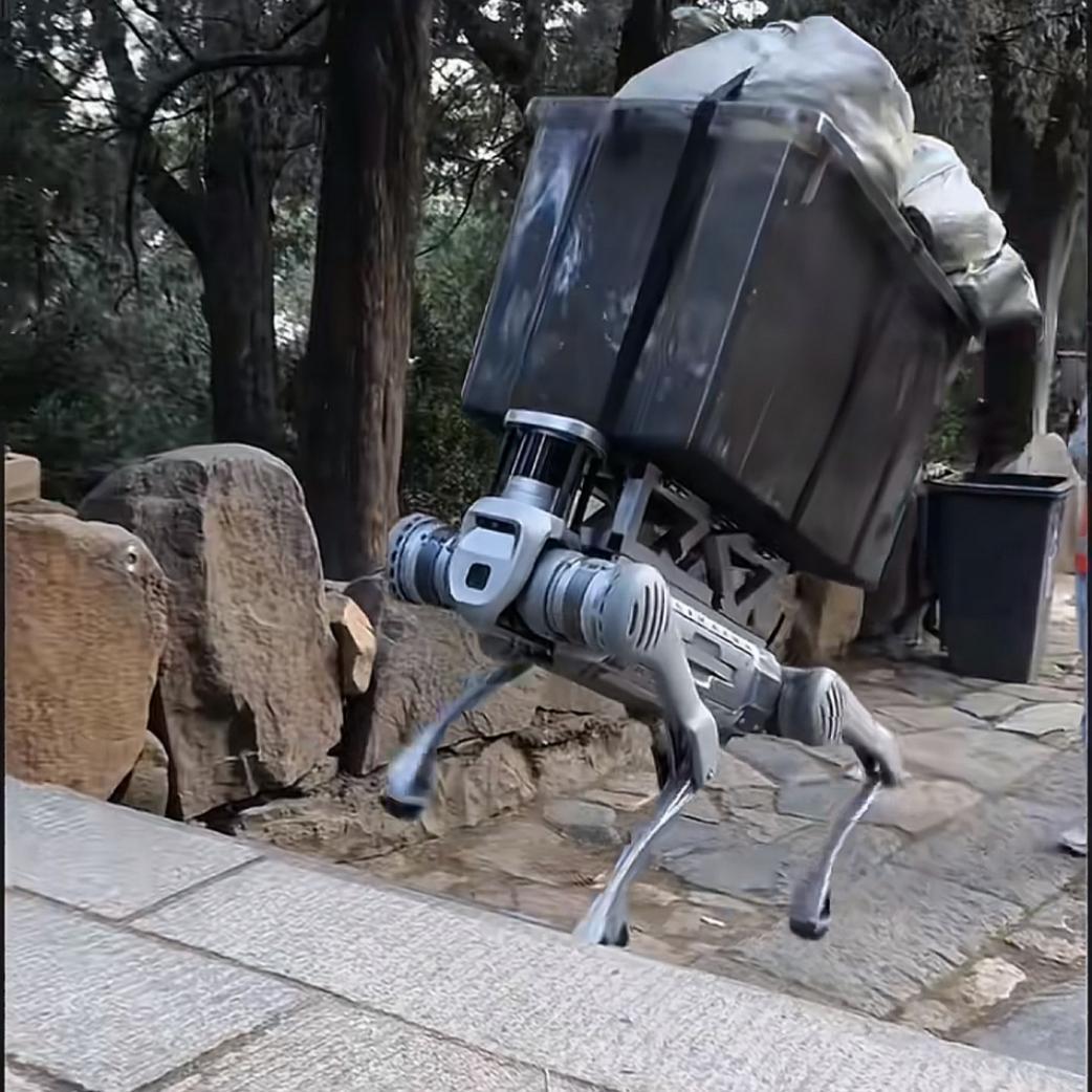 不管你接受不接受，这都是赤裸裸的现实∶ 

1、机器狗能从山下向山上搬东西，泰山