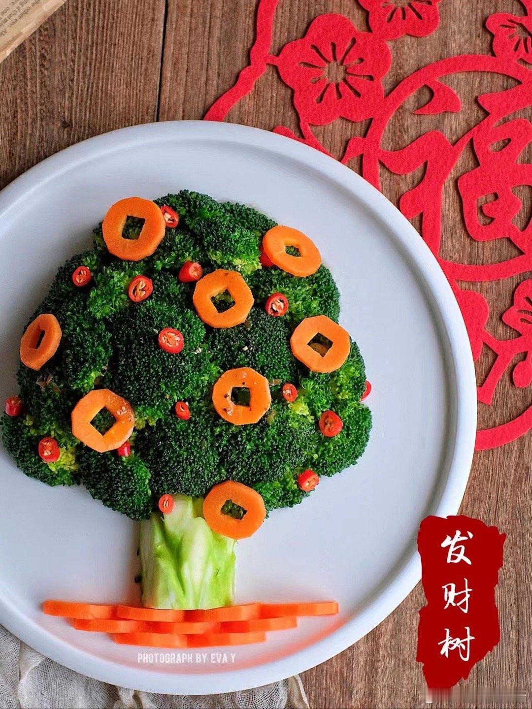 #紫气东来糯米团#年夜饭菜谱🧧发财树🌳西兰花🥦年夜饭吃这棵发财树2⃣️0⃣