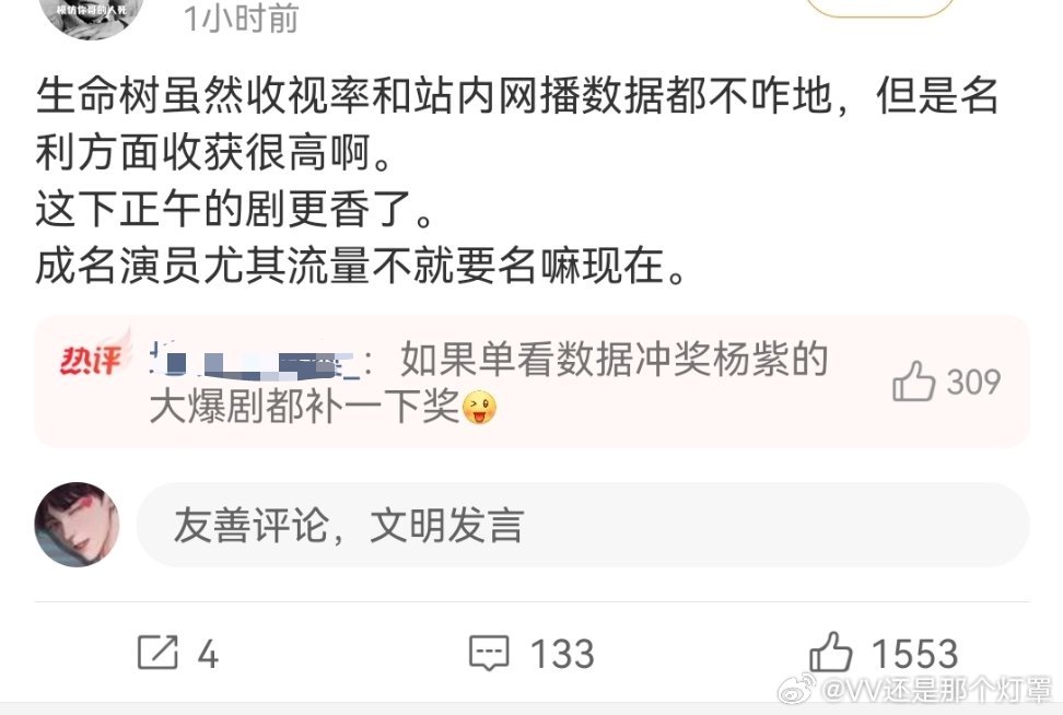 我以为没有观众基础的奖项是圈内自嗨是共识。 ​​​