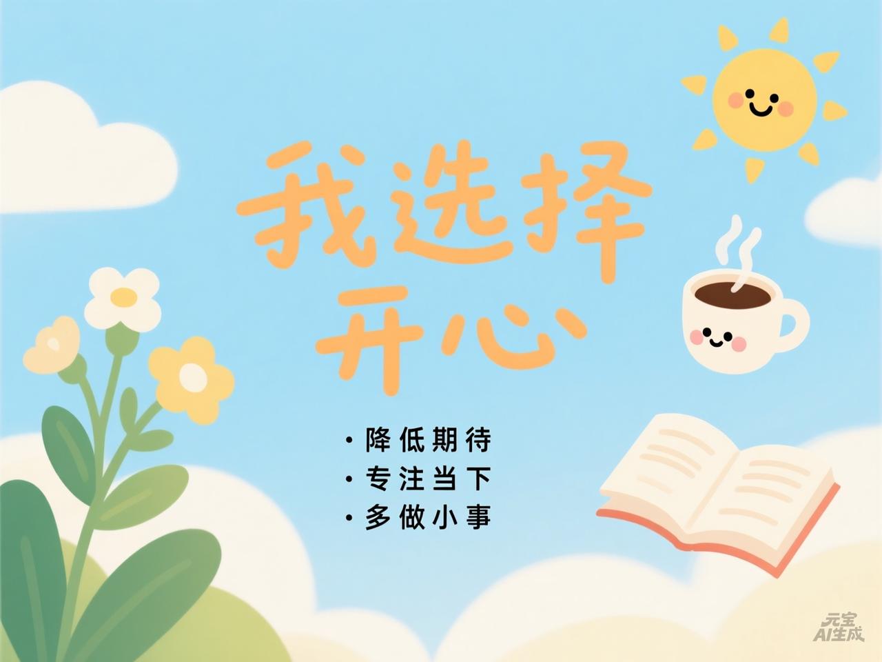 怎么生活才能开心快乐开心不是等来的，而是通过降低期待、专注当下、多做小事这三个动