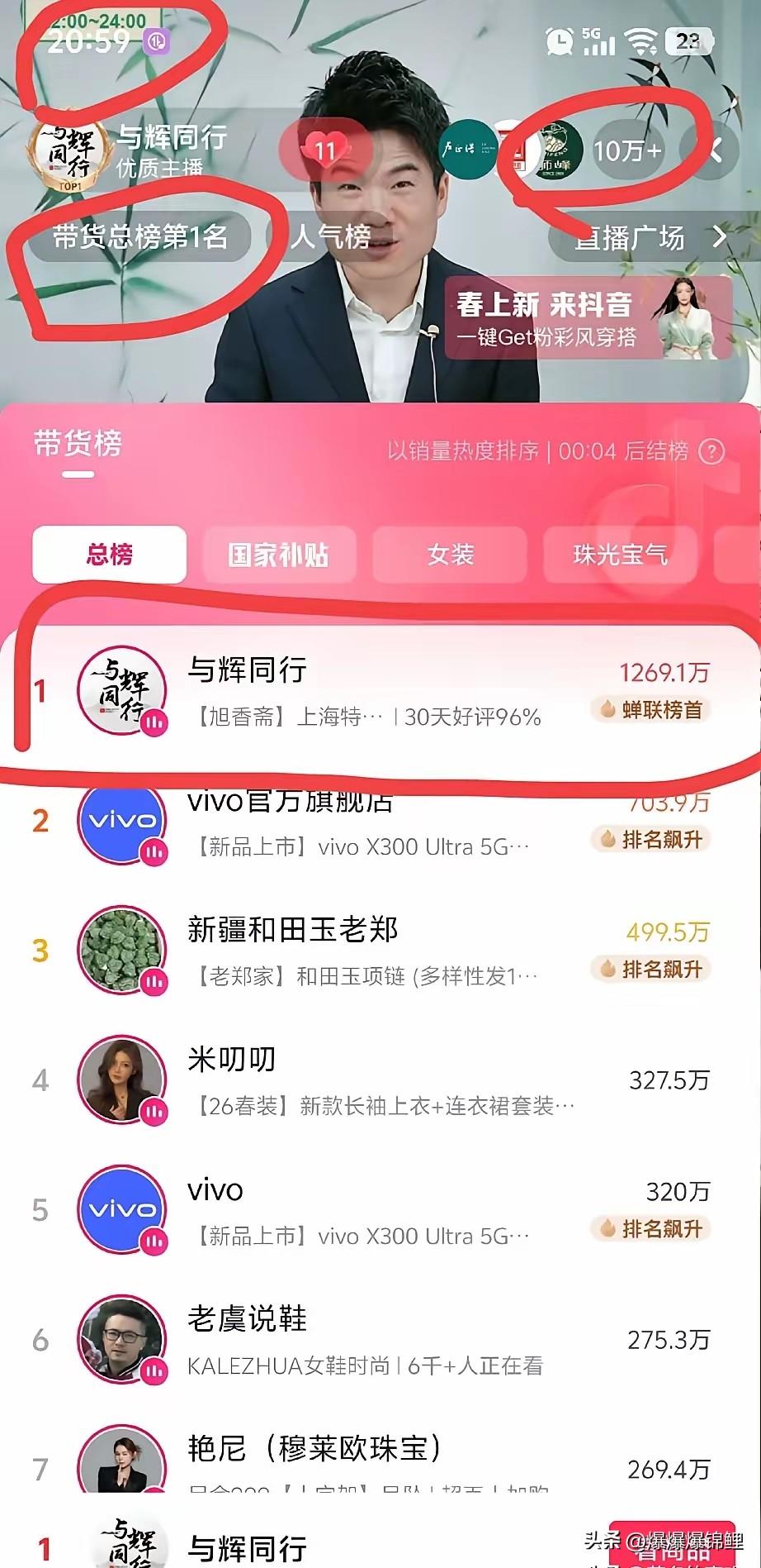 昨晚董宇辉又开播了，就卖个茶。

有一句没一句的在那闲聊，结果呢？

直播间轻轻