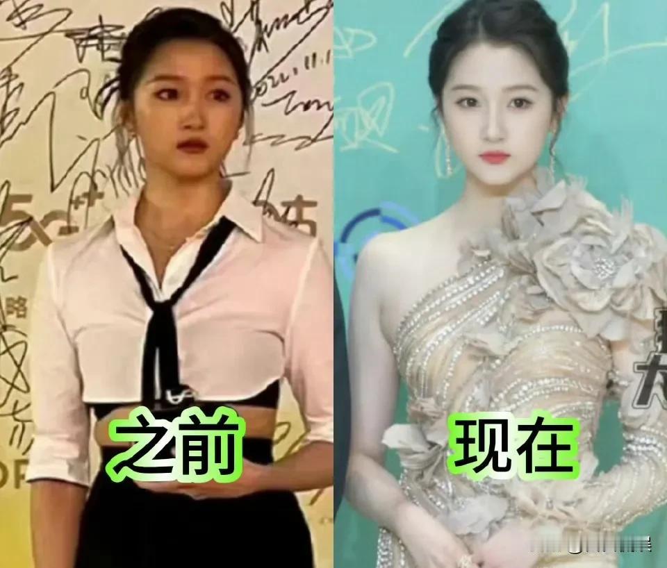 天啊！关晓彤自爆瘦了十几斤，现在可以看到她那完美的天鹅颈和锋利的下巴，真的越来越