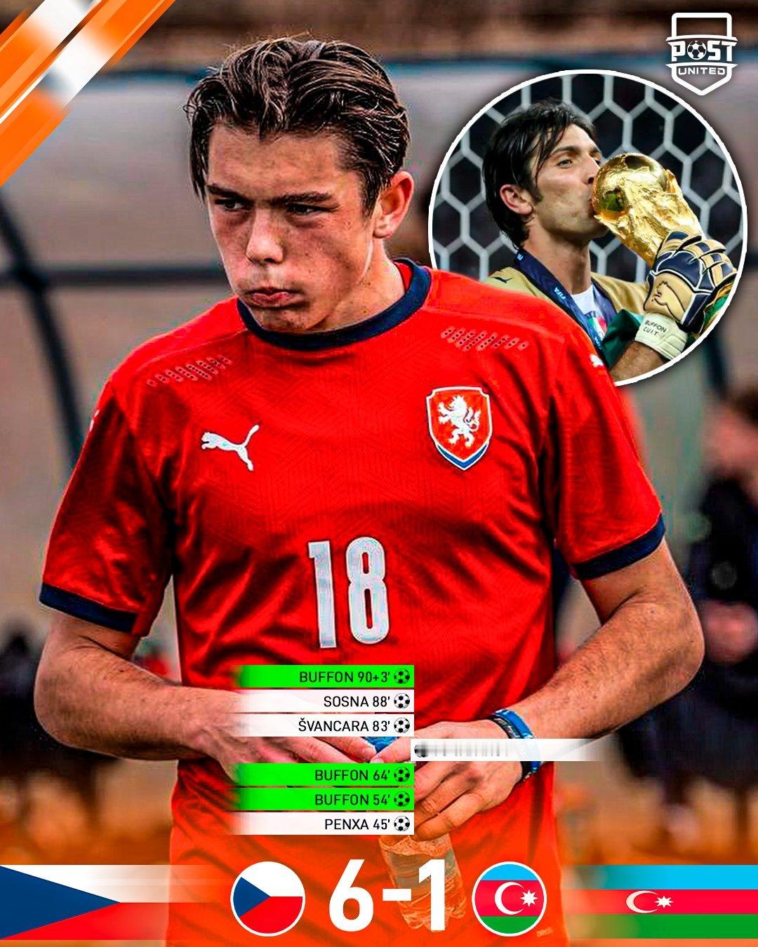 布冯儿子，未来的捷克国脚？詹路易吉·布冯之子，18岁的路易斯·布冯，日前代表捷克