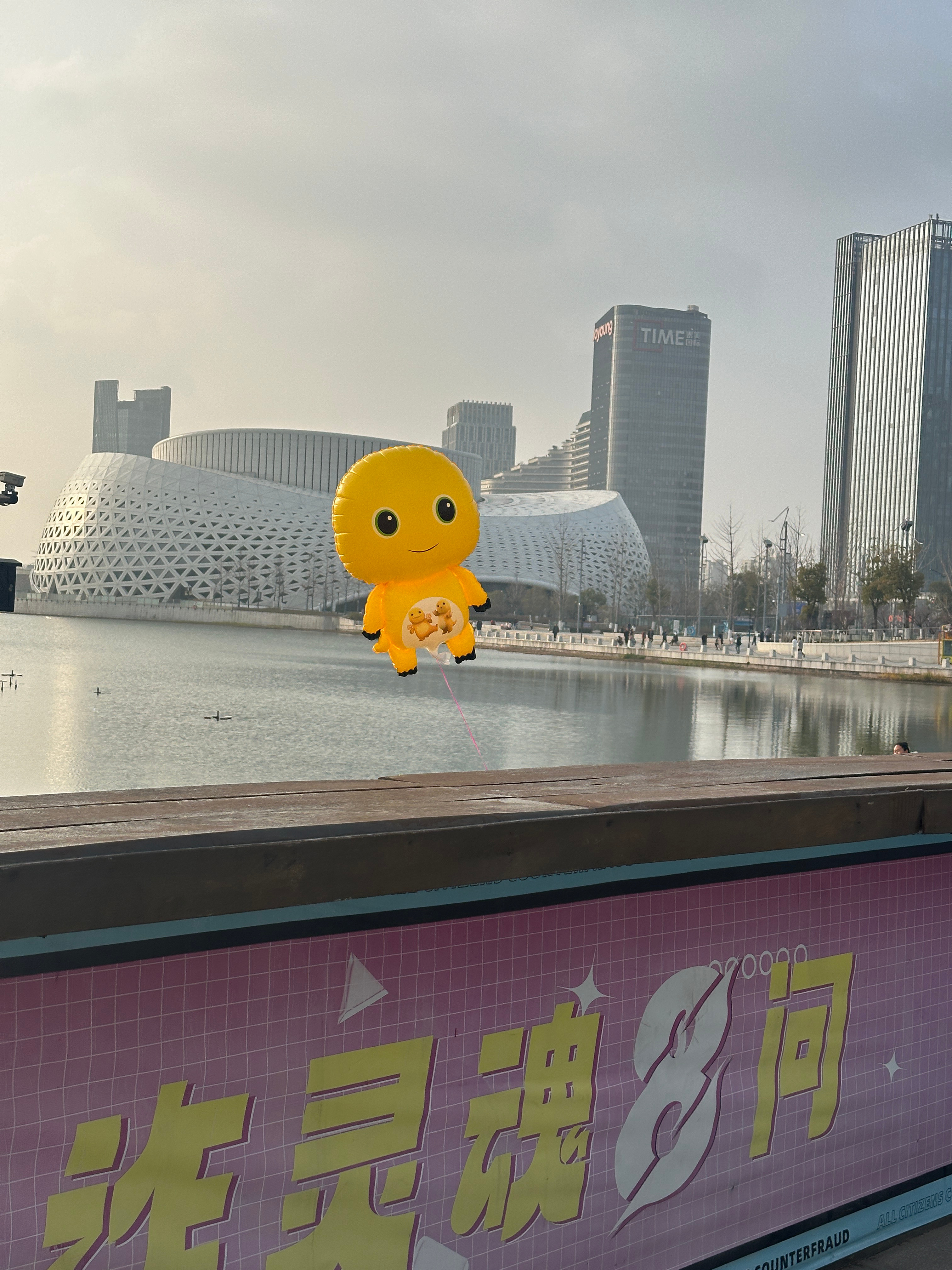 上一次散步还是在杭，遇到了奶龙和小比。我觉得自己穿得又保暖又嘻哈，结果cep回来