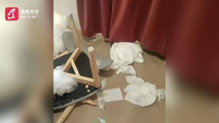 上海女子住店全程沉默，退房前疯狂砸毁客房，留空号直接跑路

8月31日早上7点多