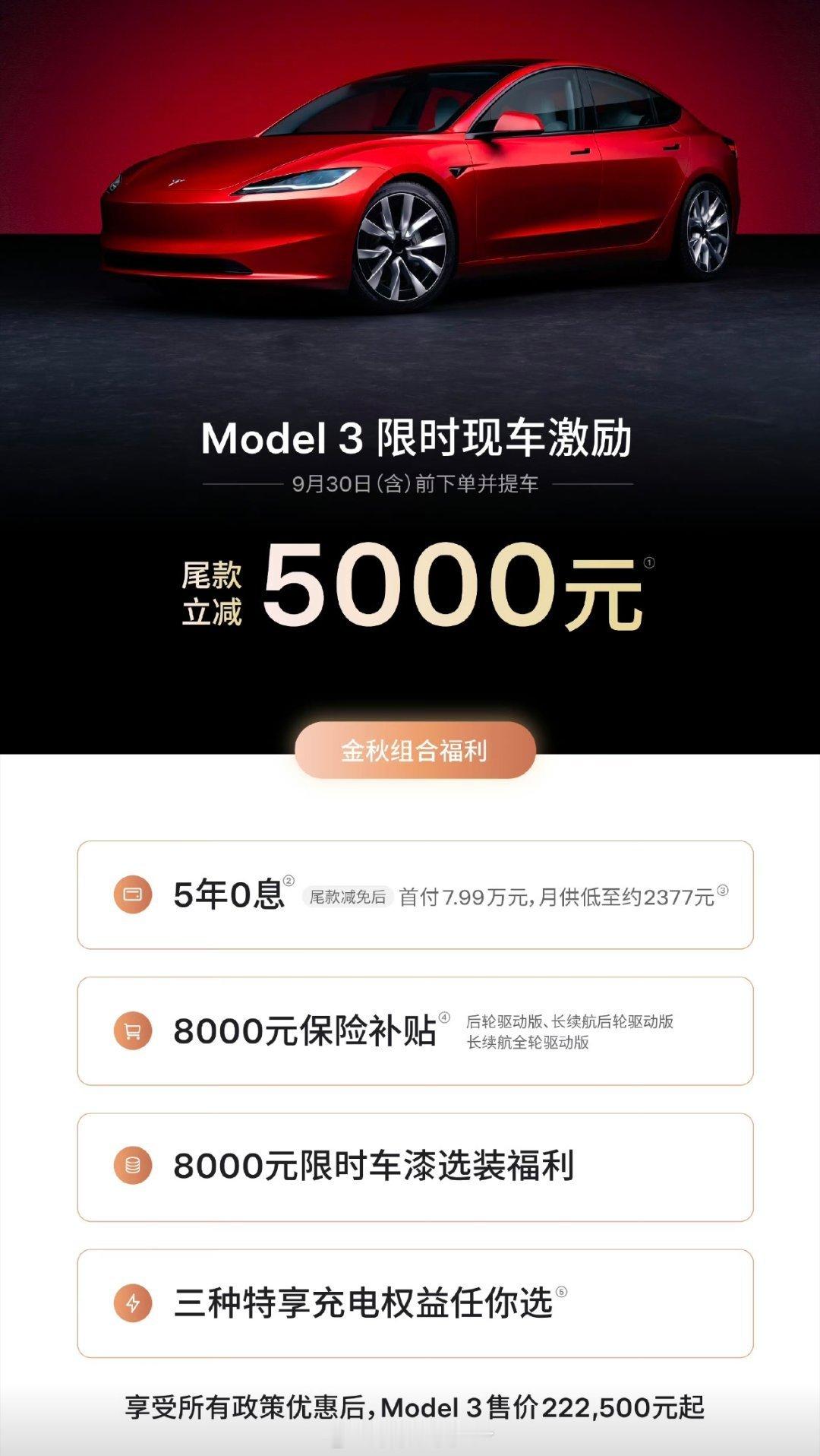 特斯拉降价特斯拉又又又又调价啦！Model 3优惠5000+8000保险补贴+8