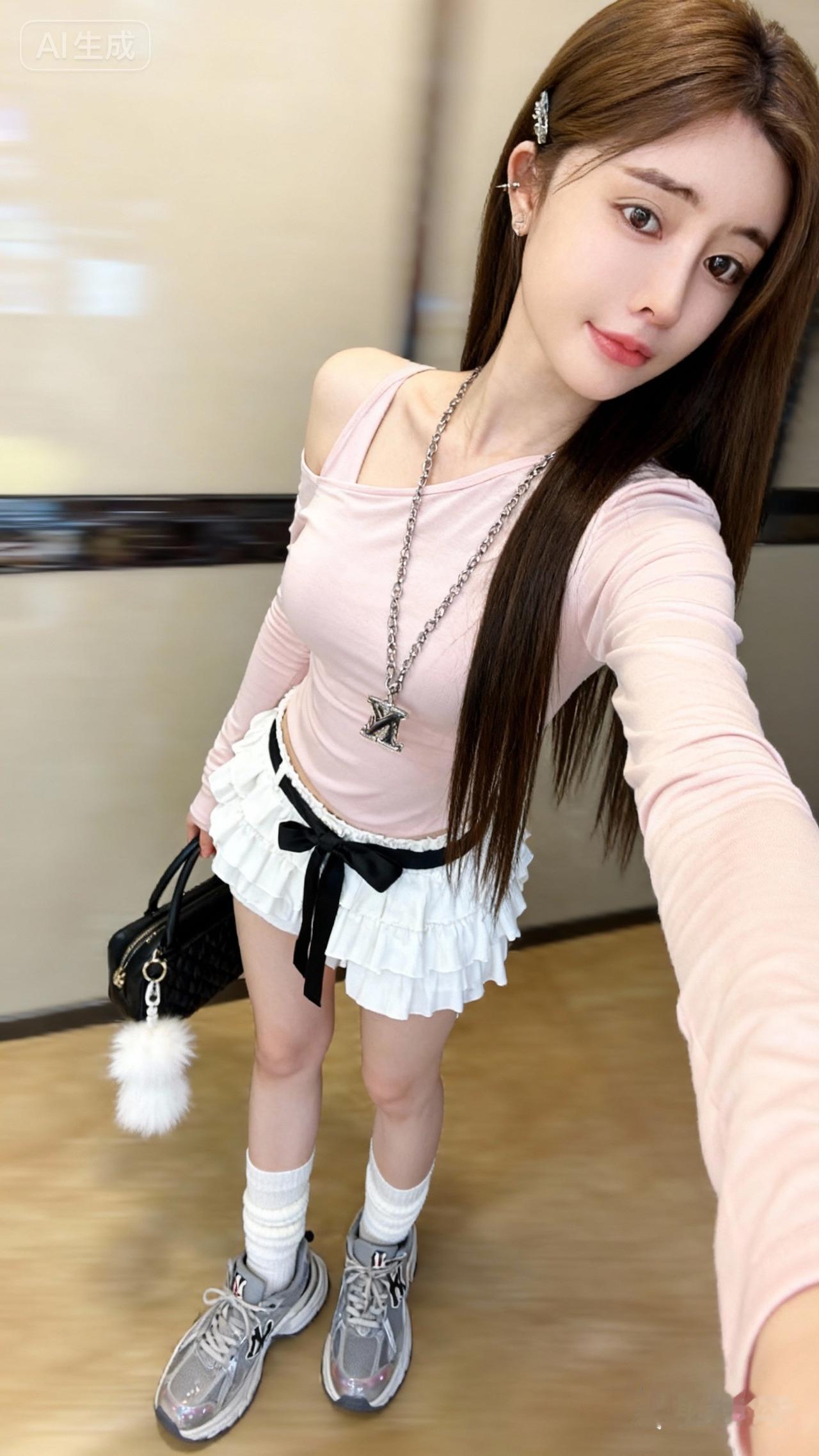 一张极其平凡无奇的iphone自拍照，就是随手一拍的快照。照片略带运动模糊，阳光