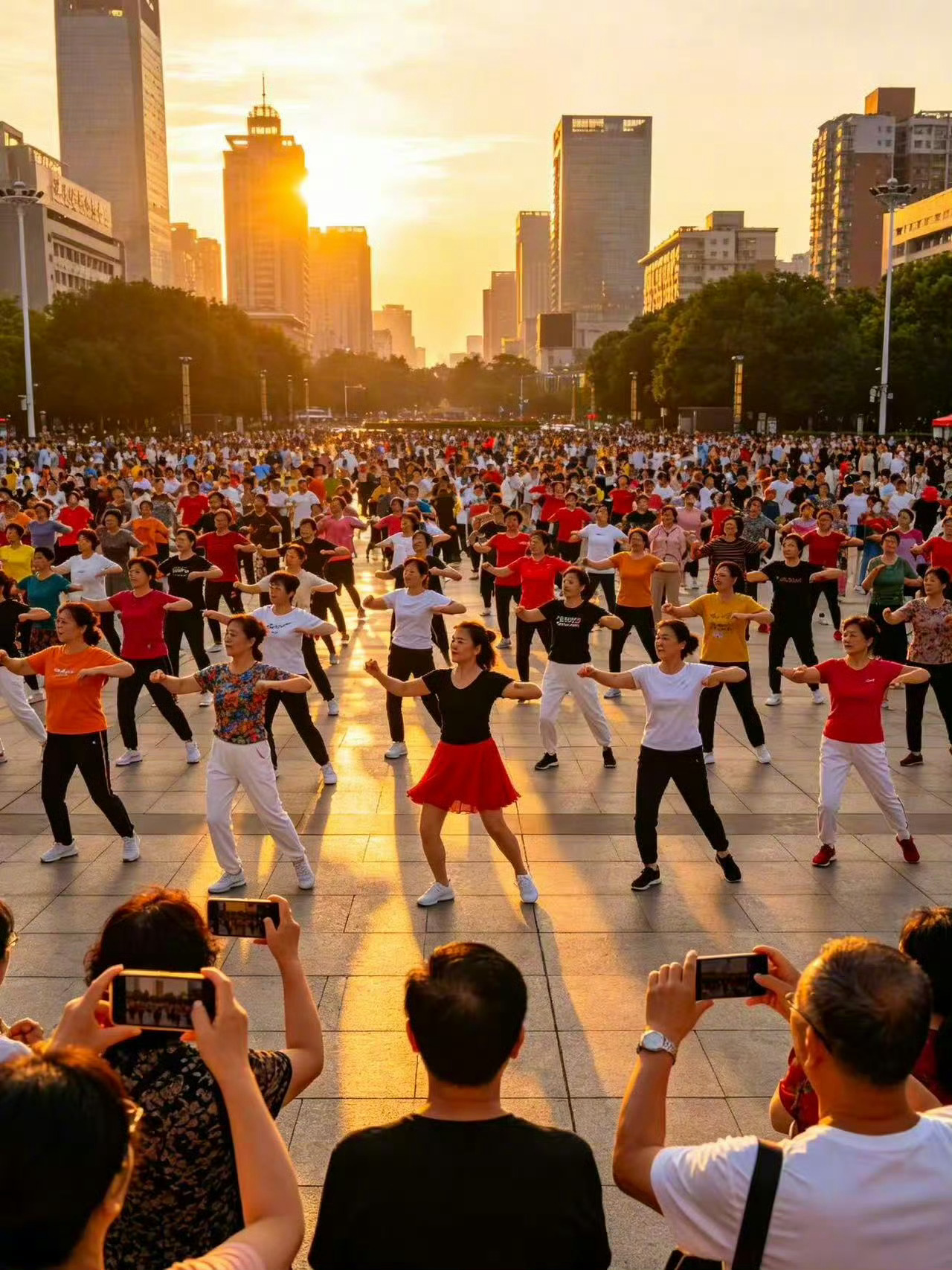 高考完沉寂的广场舞又回来了高考落幕，广场重归热闹。全新神曲旋律动感，上千人同步起