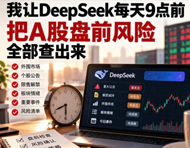 让DeepSeek每天9点前做一件事：把A股盘前风险全部查出来