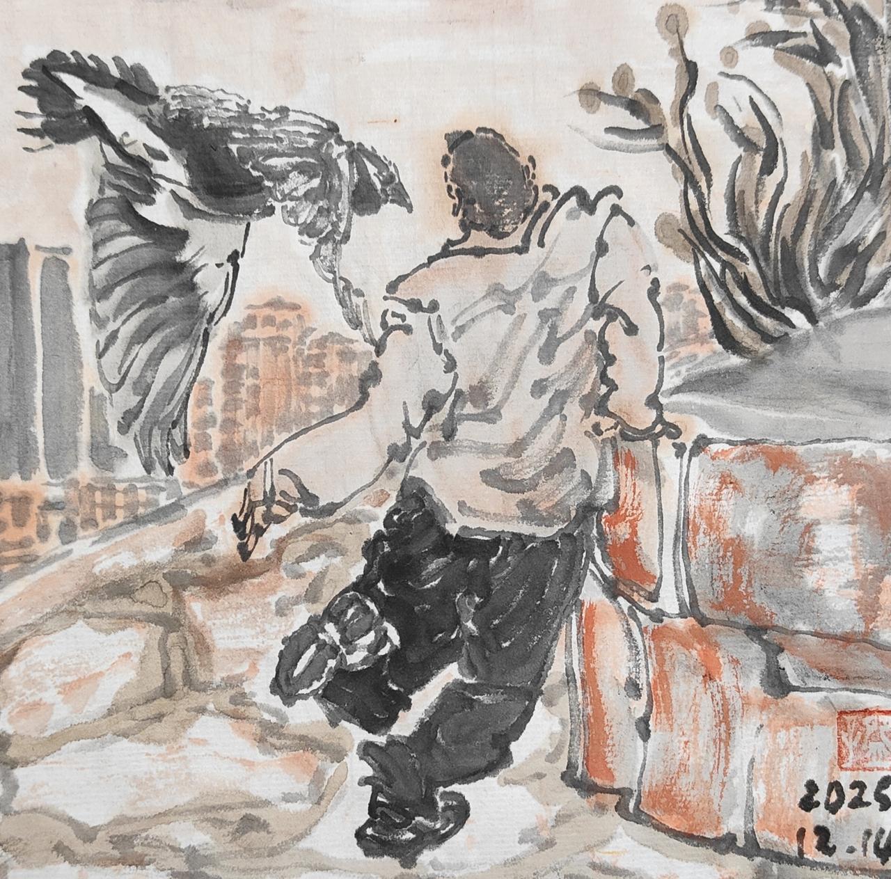 碗子的纸片水墨《自在》之二