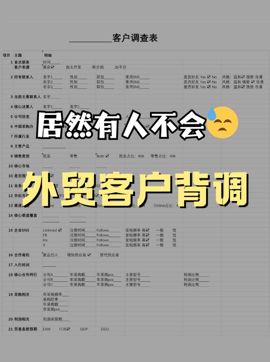 新来的外贸业务员不会客户背调😅被蛐蛐了