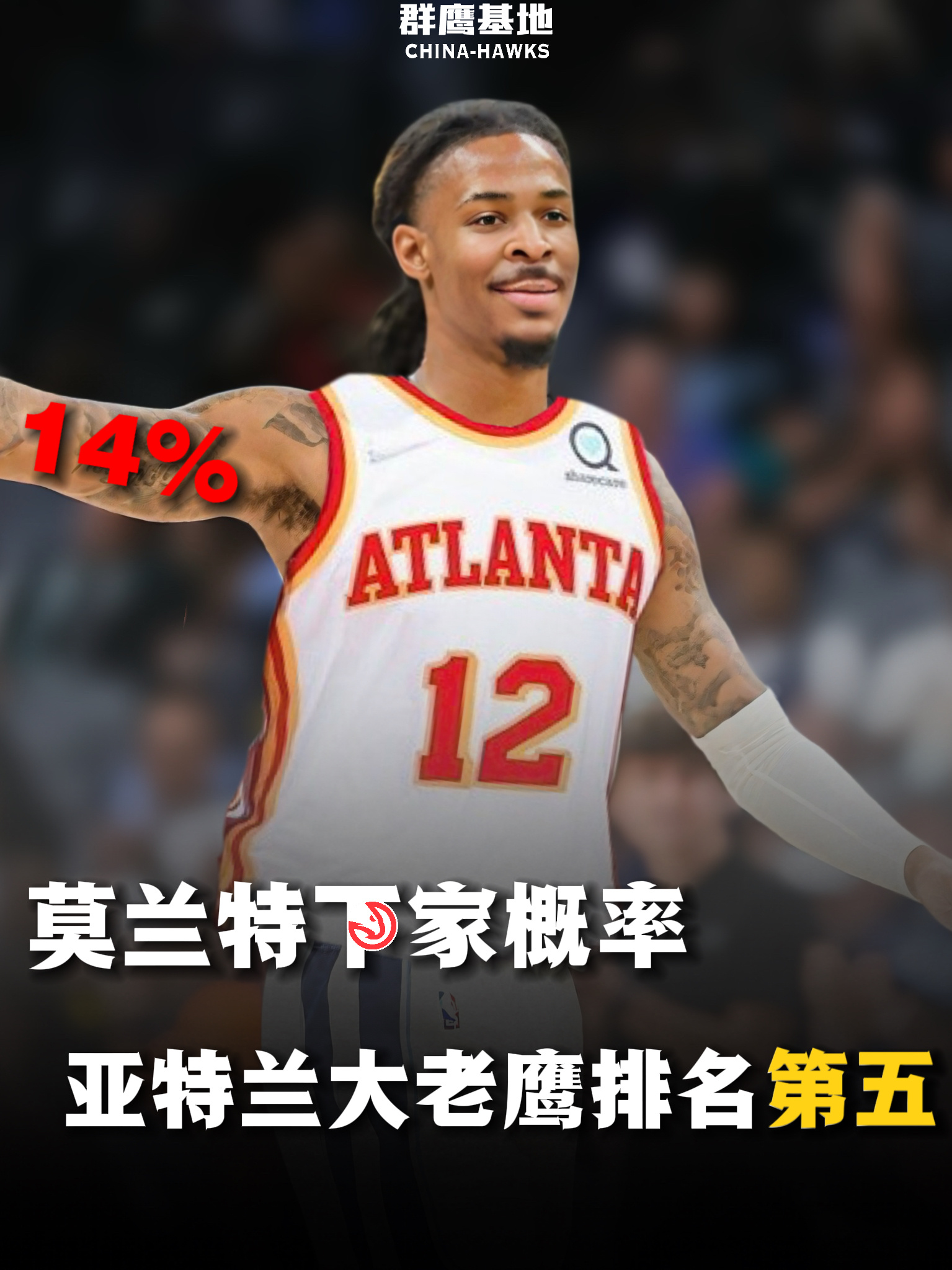 🗣// BR：亚特兰大老鹰是莫兰特概率第五的着陆地chinahawks // 