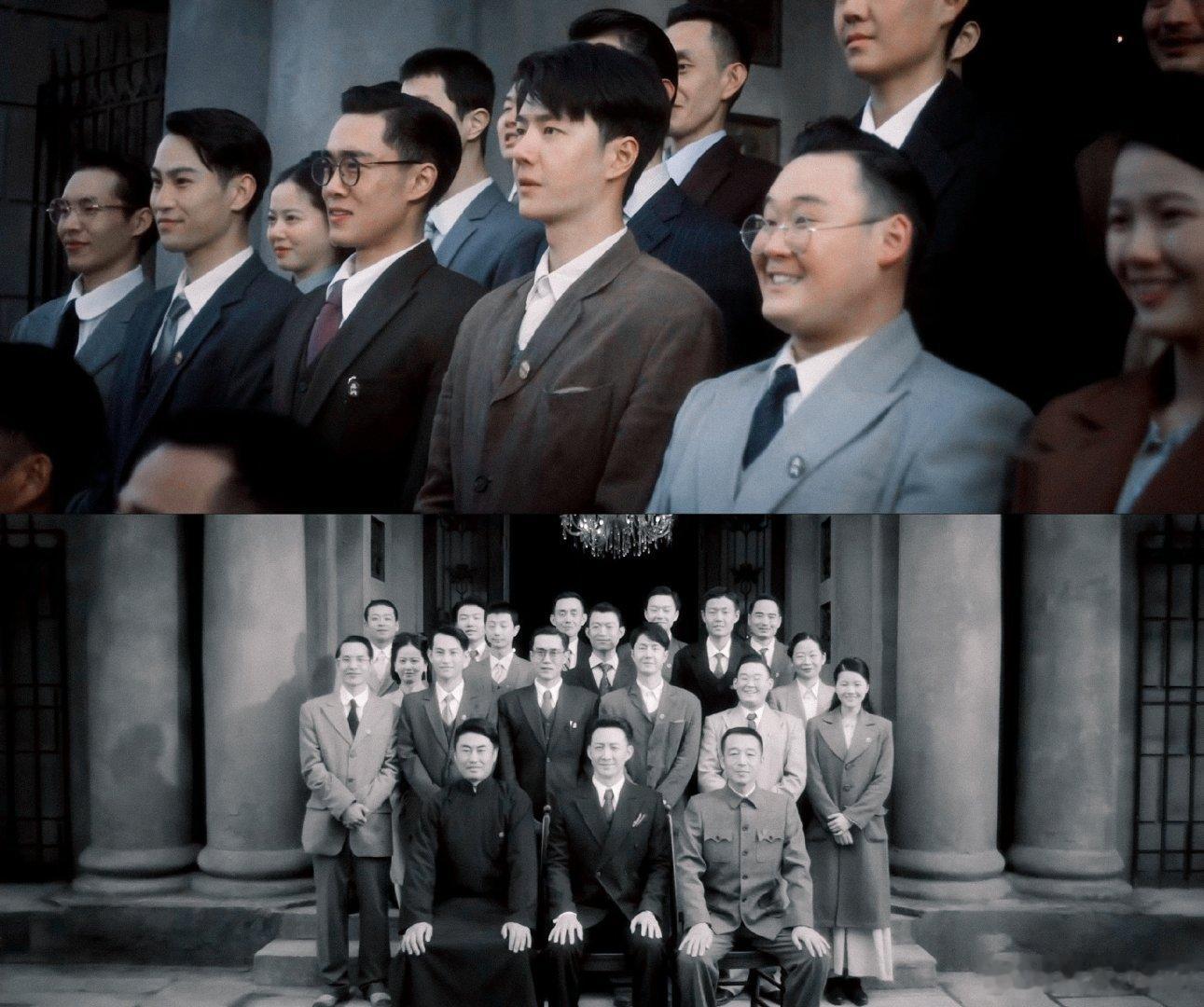 这张合照里的魏若来还没钱，打不起领带，抹不起头油，站在这里一整个偷穿大人衣服的小