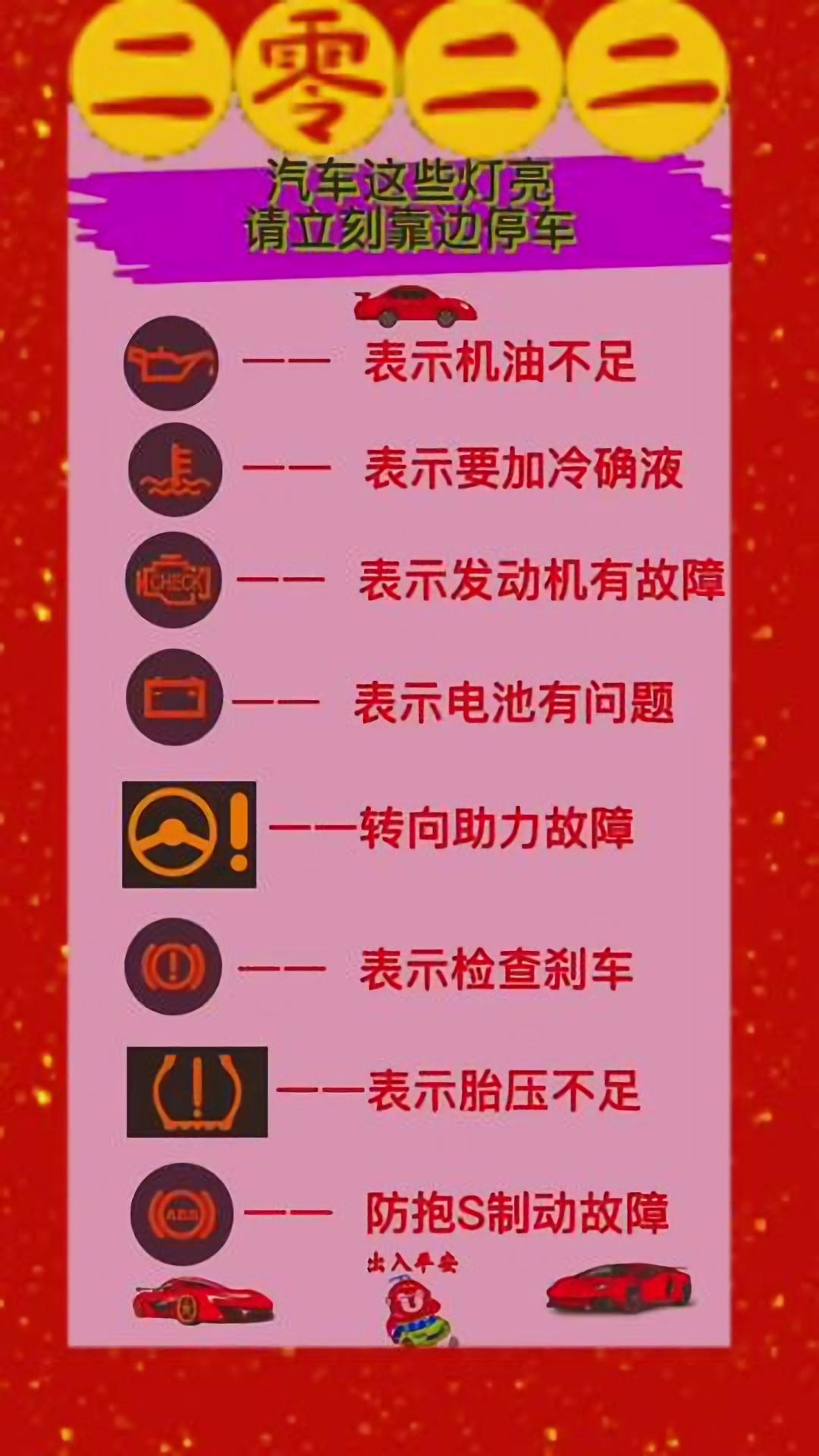 这些灯亮请立刻靠边停车