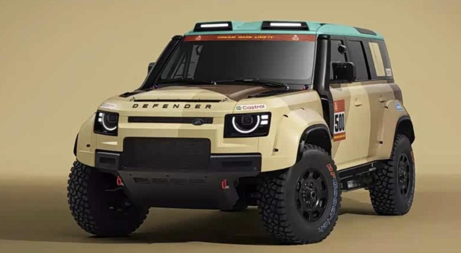 专为2026年两大越野赛事打造的路虎卫士D7X-R官图来了，这个涂装挺特别，官方