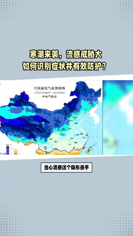 寒潮来袭，流感威胁大，如何识别症状并有效防护？
寒潮来袭，咳嗽声此起彼伏，当心流