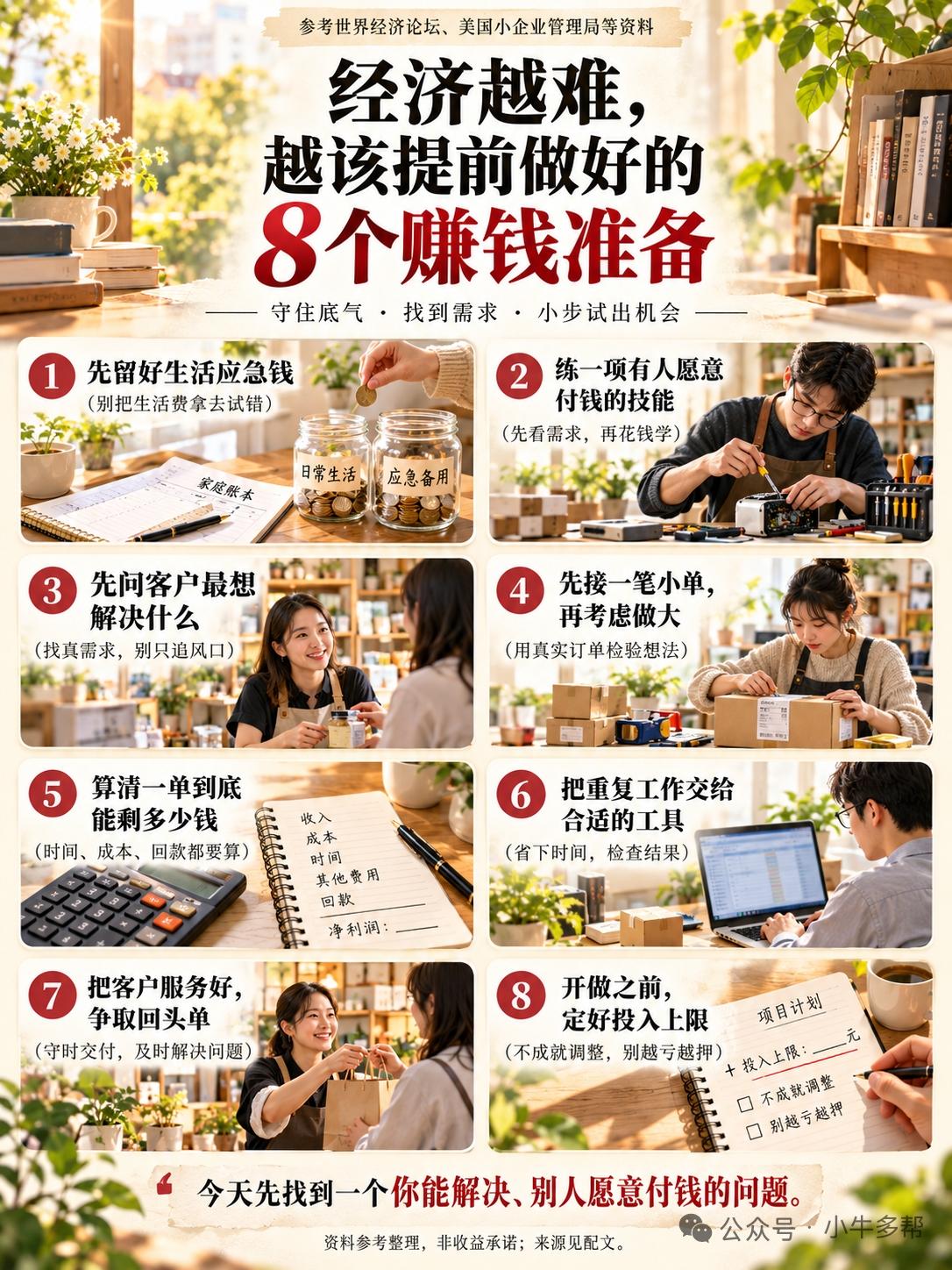 经济越难，越该提前准备的8个赚钱准备！

月底就得提前把赚钱相关的准备捋顺，千万