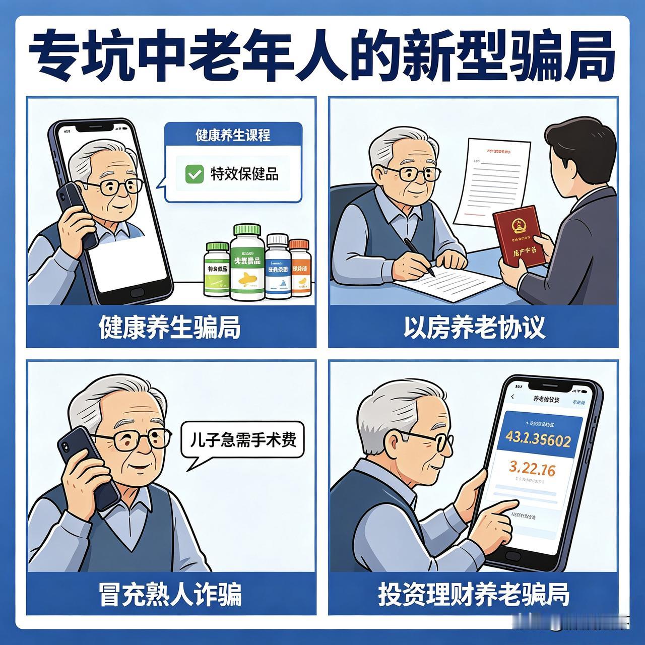 警惕！这些新型骗局专坑中老年人，千万别中招
 
近年来诈骗手段不断翻新，不少骗局