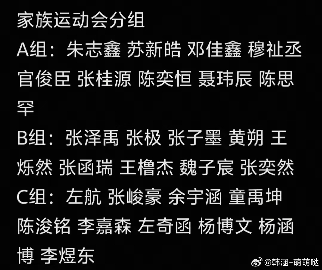 🍉tf家族夏日运动会分组 ​​​