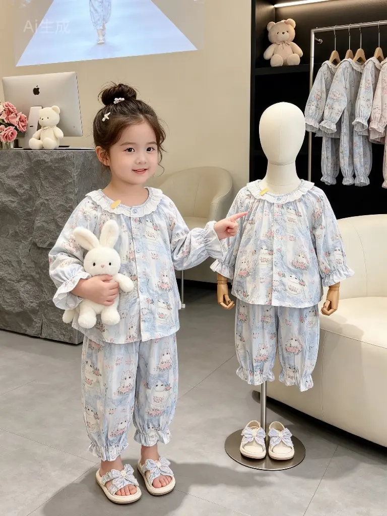 儿童家居服太可爱了吧 强烈推荐 萌娃必备家居服 儿童可爱家居服 女宝宝夏日穿搭