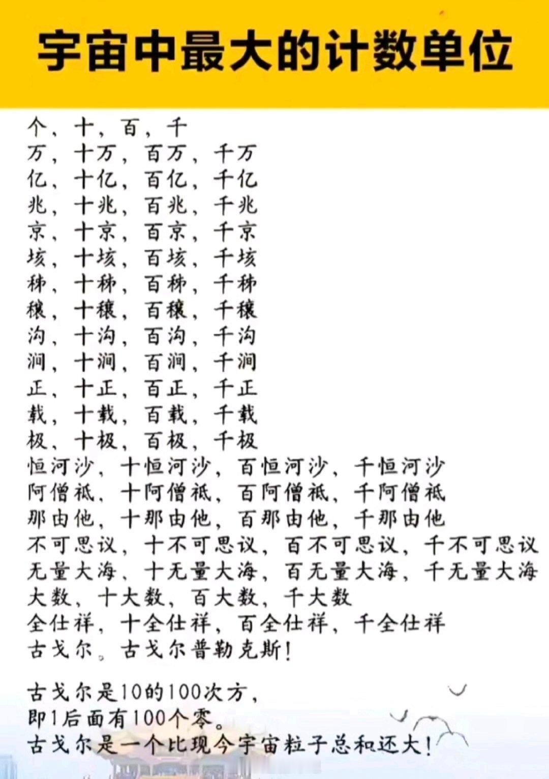 最大的计数单位数学