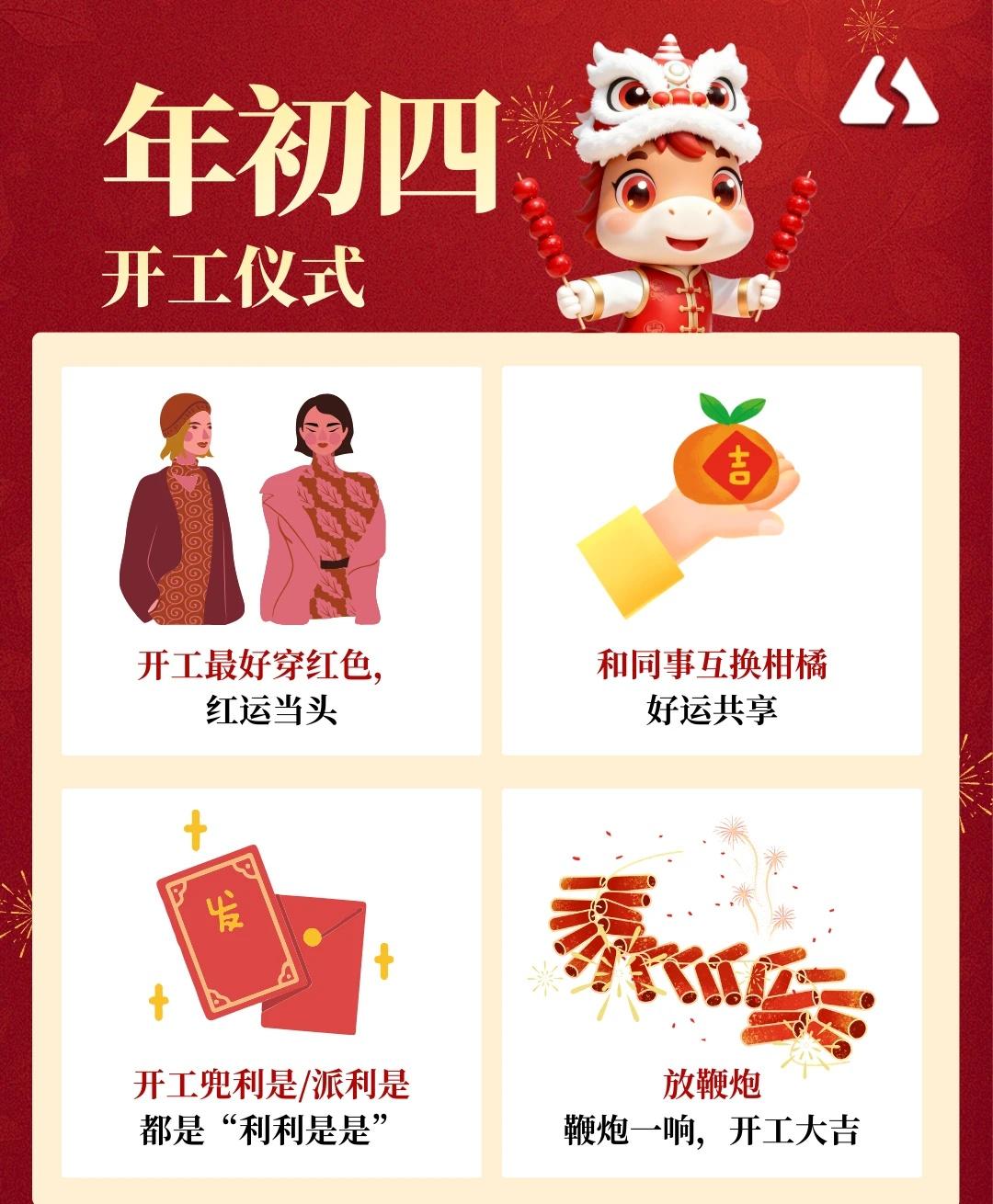 🧧所谓年初四咁嘅样 —开工🧧
开工要有仪式感，心安事顺先会旺 🧧
新年气氛